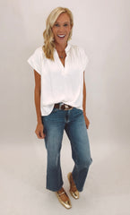 Mid Rise Slim Wide Leg (med denim)