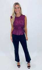 Satin Soirée Top (plum)