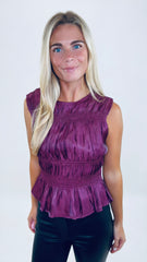 Satin Soirée Top (plum)