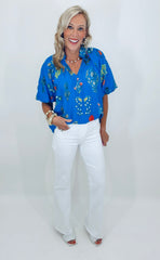 Island Bloom Top (blue)