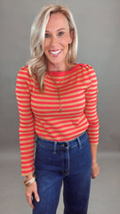 Savvy Stripe Top (red)