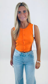 Button Up Babe Top (orange)