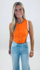 Button Up Babe Top (orange)