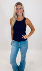 Reversible Ribbed Tank Top (black)