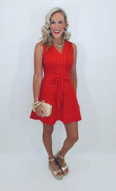 In Stitches Dress (red)