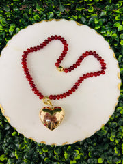 Bold Heart Bead Necklace