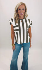 Stripe Theory Top (olive)