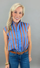 Pardon Me Top (royal/brown)