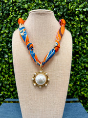 Regal Glow Scarf Necklace
