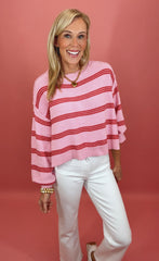 Boardwalk Stripe Sweater (pink)