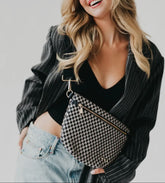 Woven Bum Bag (check grey/black)
