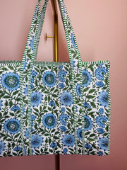 Coastal Petal Quilted Large Tote
