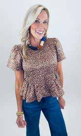 Just My Type Top (mocha/ecru)