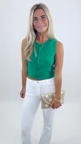 Button Up Babe Top (green)