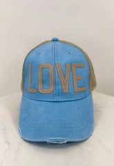 LOVE Sky Blue Trucker Hat
