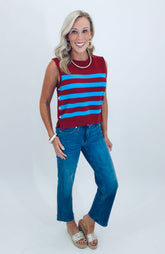 Stripe Hype Top (burgundy)