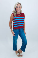 Stripe Hype Top (burgundy)