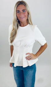 Tuck & Tailor Top (ecru)