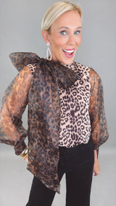 Wild Whimsy Bow Blouse