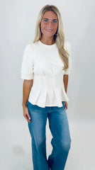 Tuck & Tailor Top (ecru)