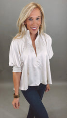 Zip Vogue Top (cream)