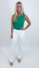 Button Up Babe Top (green)