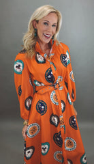 Autumn Medallion Midi Dress