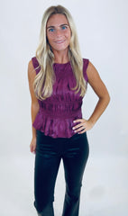 Satin Soirée Top (plum)