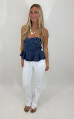 Sienna Denim Peplum Top