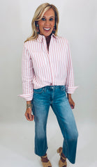 Petal Stripe Button Down