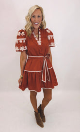 Laurel Lane Dress (rust)