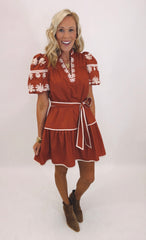 Laurel Lane Dress (rust)