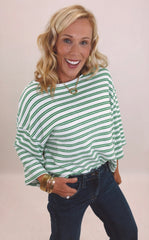 Harbor Breeze Striped Top (green)