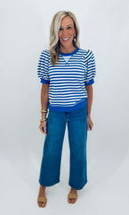 Stripe Society Top (blue)