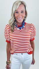 Stripe Society Top (red)