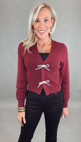 Starlit Bow Cardigan (red)