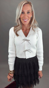 Starlit Bow Cardigan (cream)