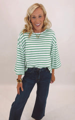 Harbor Breeze Striped Top (green)