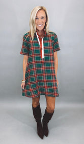 Plaid About You Dress (green)