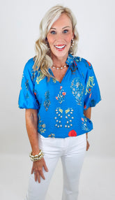 Island Bloom Top (blue)