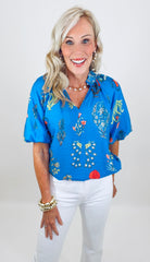 Island Bloom Top (blue)