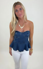 Sienna Denim Peplum Top