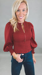 Poised Affair Top (burgundy)