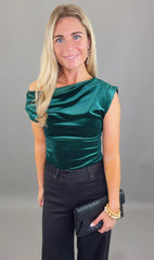 Velvet Rendezvous Top (hunter green)