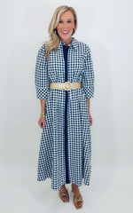 Checked & Collected Dress (navy)