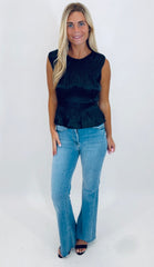 Satin Soirée Top (black)