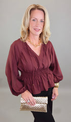 The Haven Blouse (burgundy)