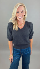 Polished Puff Sweater (charcoal)