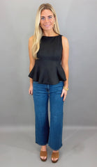 Obsidian Elegance Peplum Top