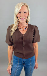 Posh Puff Cardigan (brown)